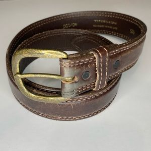 Vintage Distressed Brown Leather Belt Men’s Sz 40 Gold Tone Buckle Texas USA
